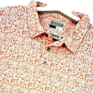 PGA Tour Pro Series Mens Golf Polo Shirt L Short Sleeve Orange Floral Sport NWOT